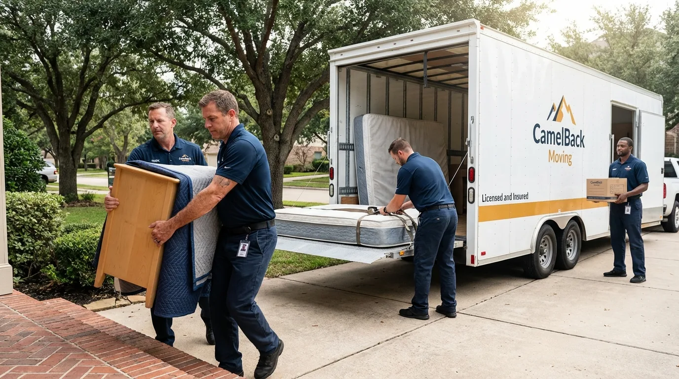 Crew loading residential truck for cross-state move from Smithsburg, MD