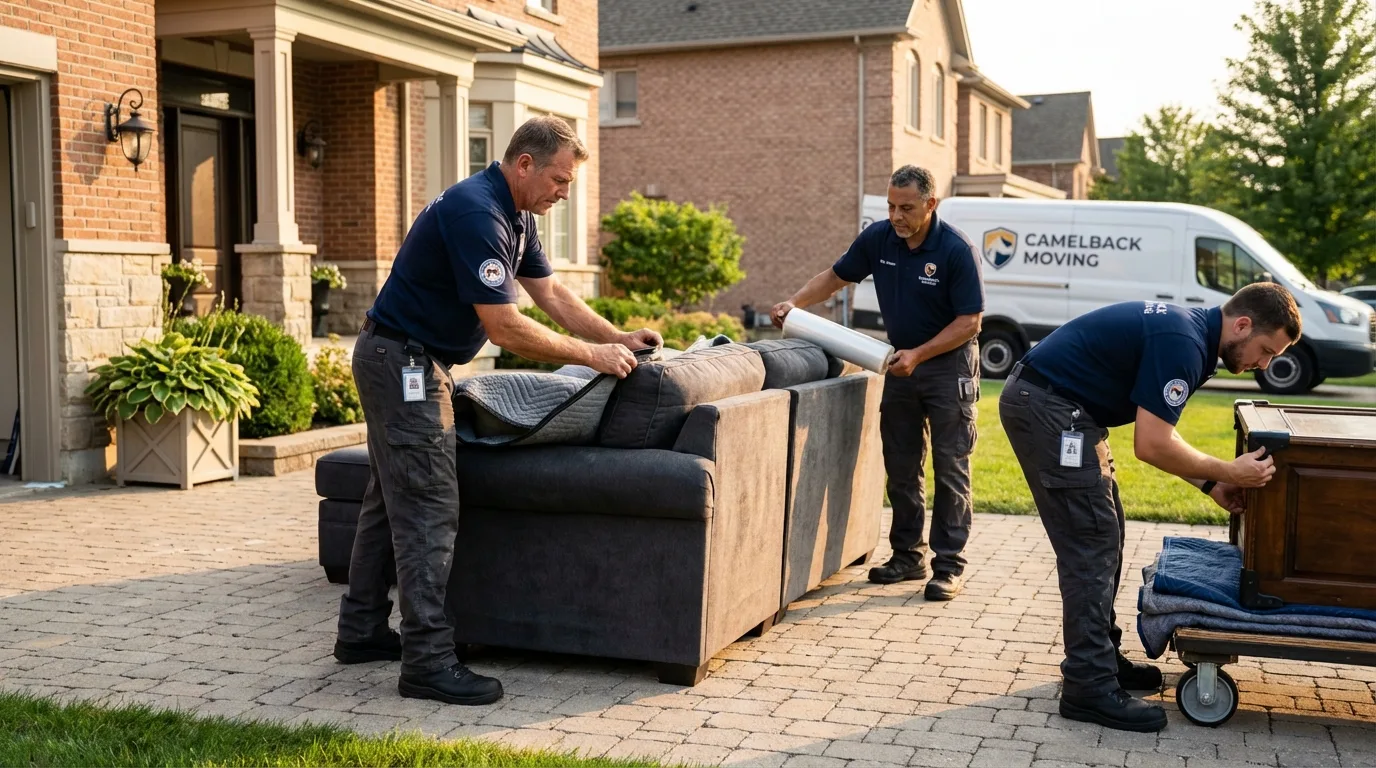 Large estate moving crew wrapping furniture in Smithsburg, MD